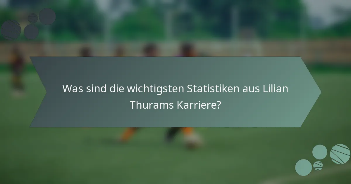 Was sind die wichtigsten Statistiken aus Lilian Thurams Karriere?