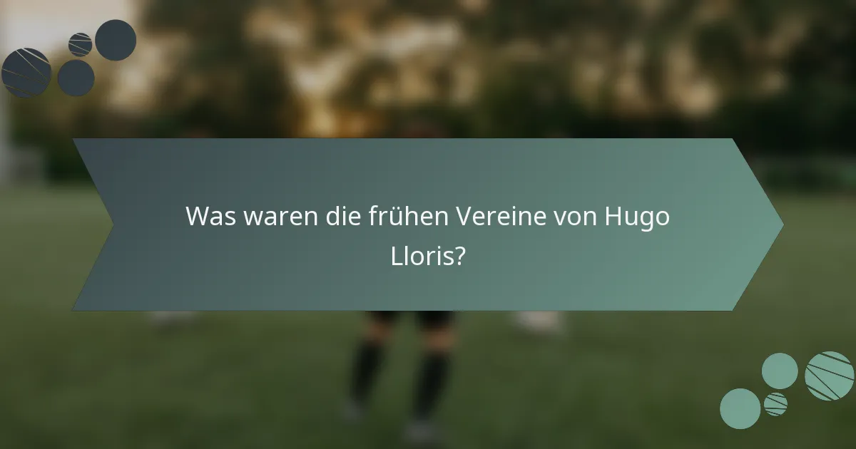 Was waren die frühen Vereine von Hugo Lloris?