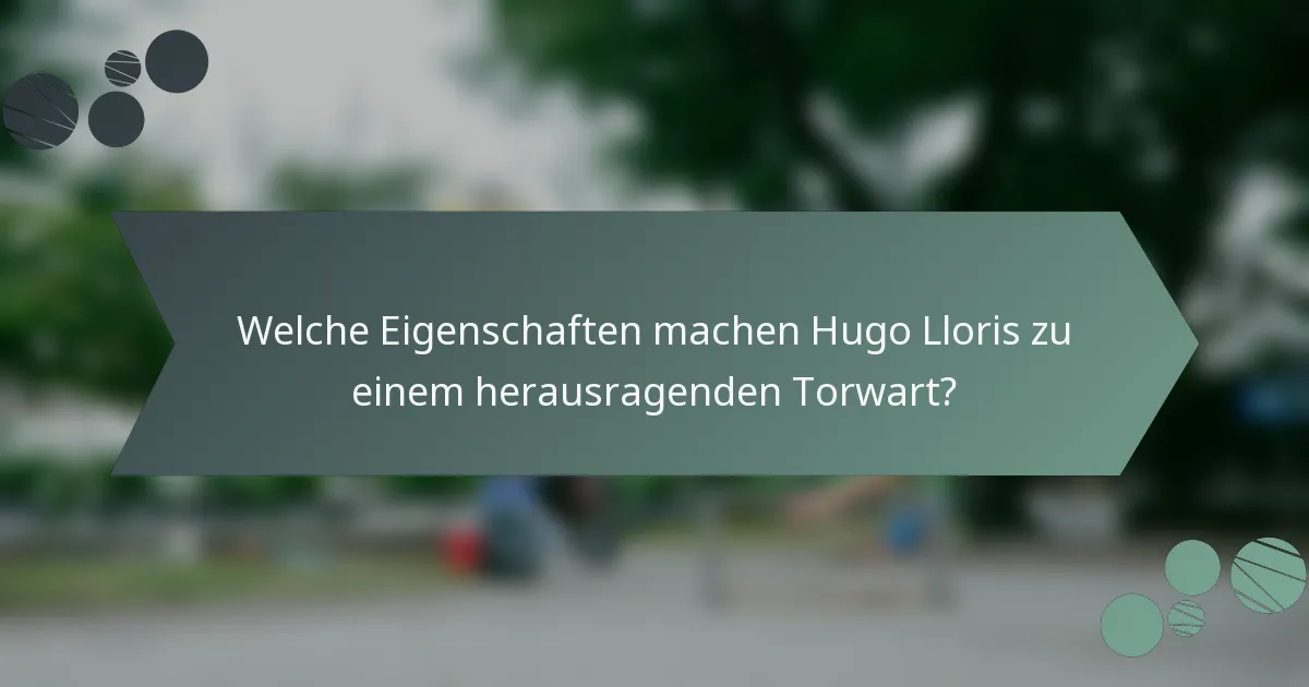 Welche Eigenschaften machen Hugo Lloris zu einem herausragenden Torwart?